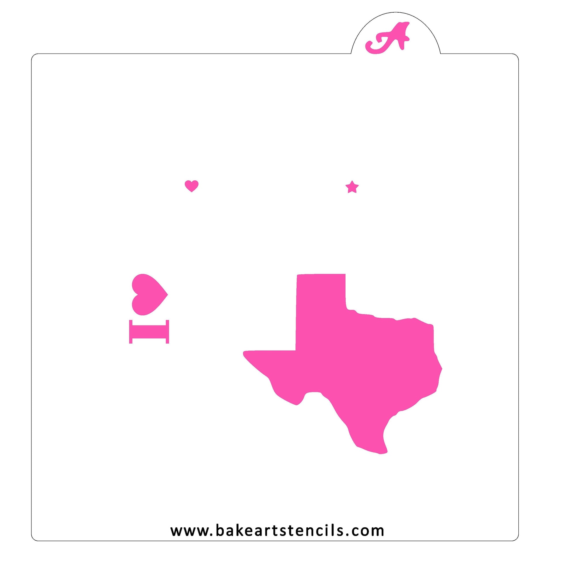 State of Texas Cookie Stencil bakeartstencil