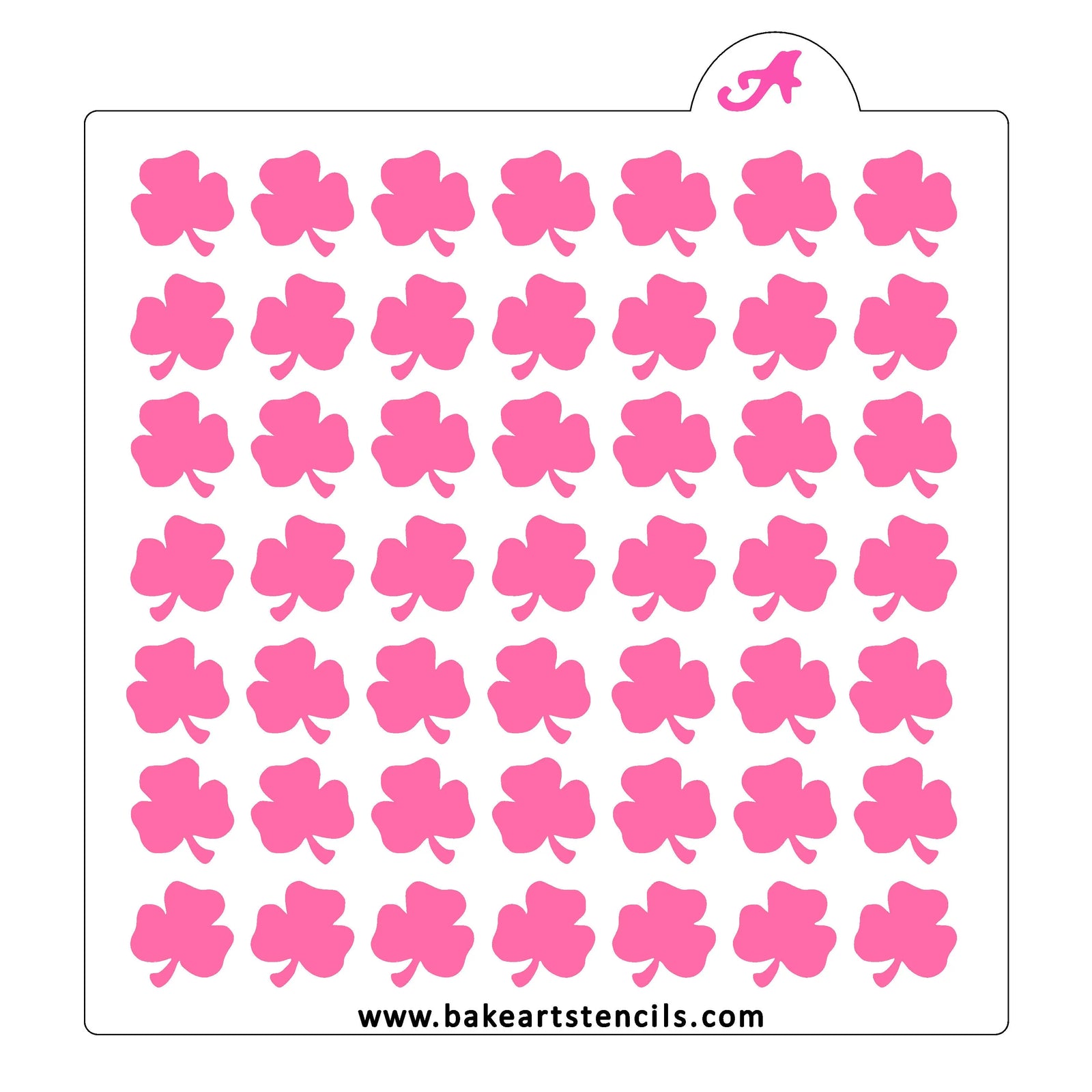 Straight Shamrocks Pattern Cookie Stencil bakeartstencil