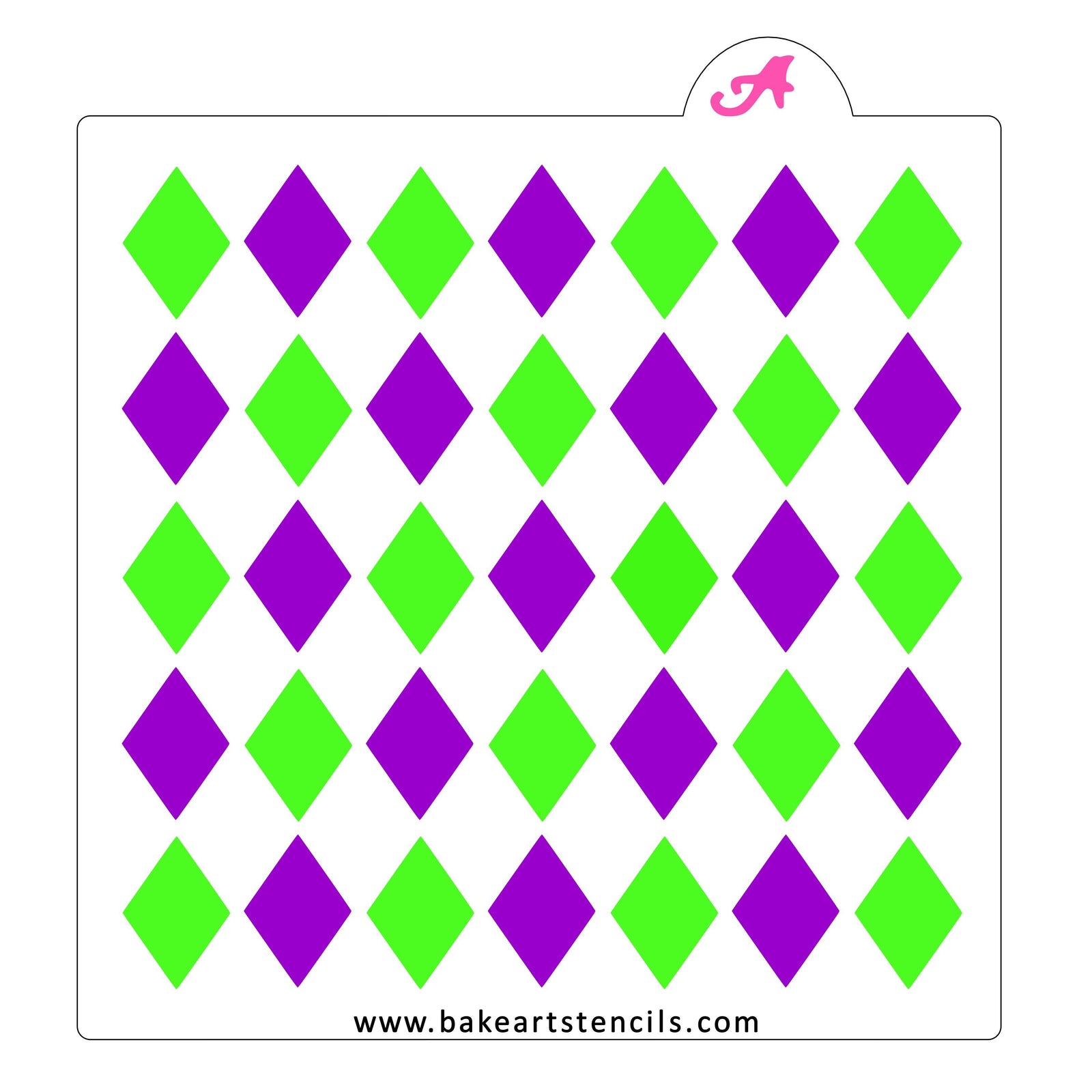 Stretched Harlequin Pattern Stencil Set bakeartstencils
