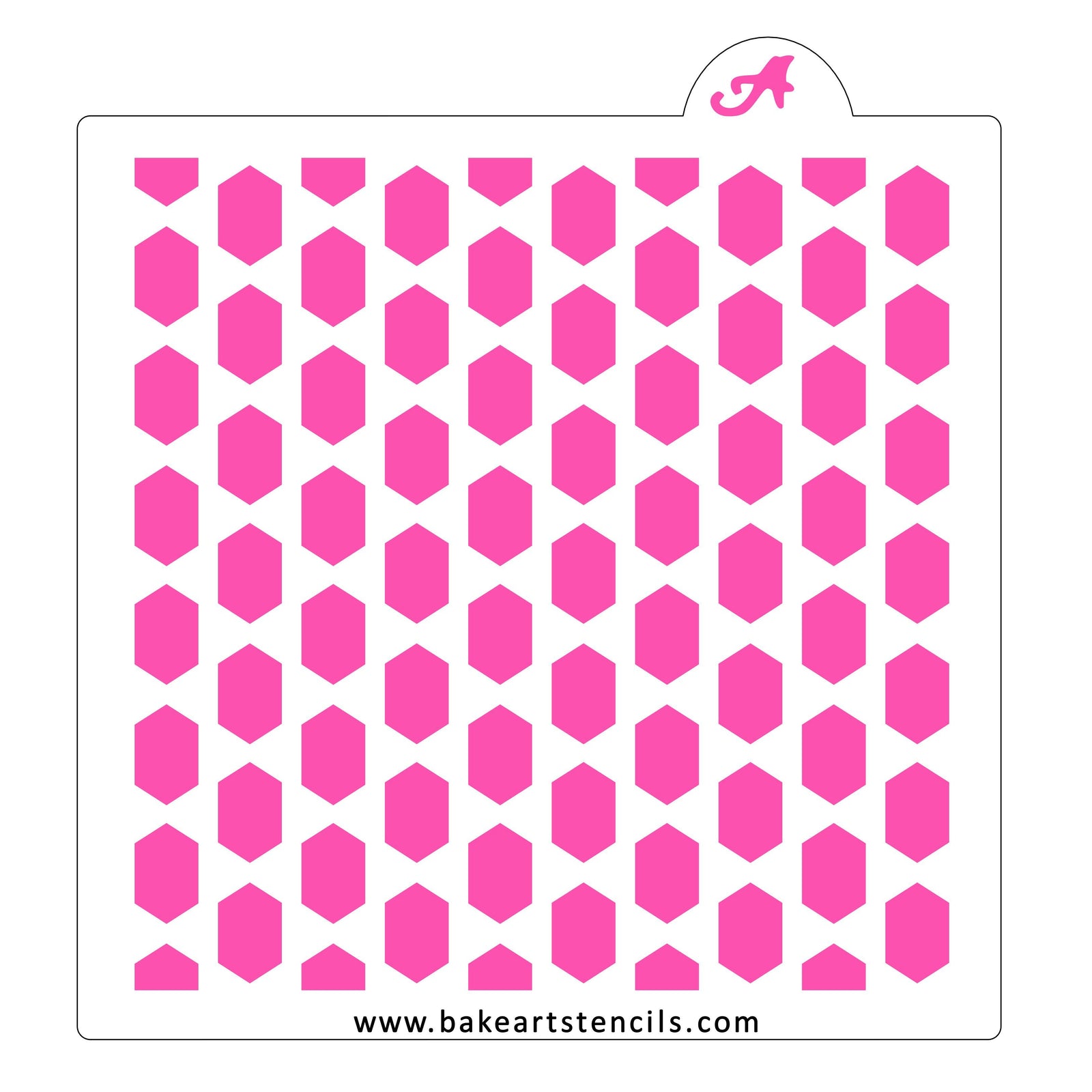 Stretched Honeycomb Pattern Stencil bakeartstencil