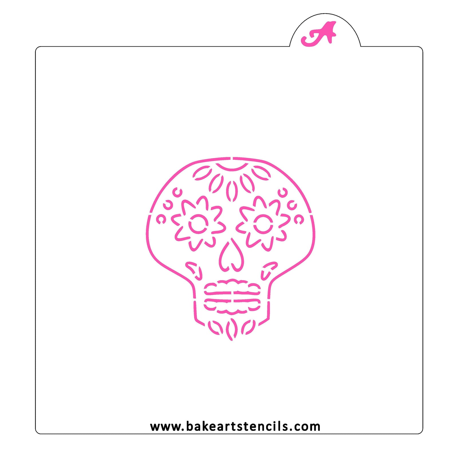 Sugar Skull Cookie Stencil, matches Skull Cookie Cutter.