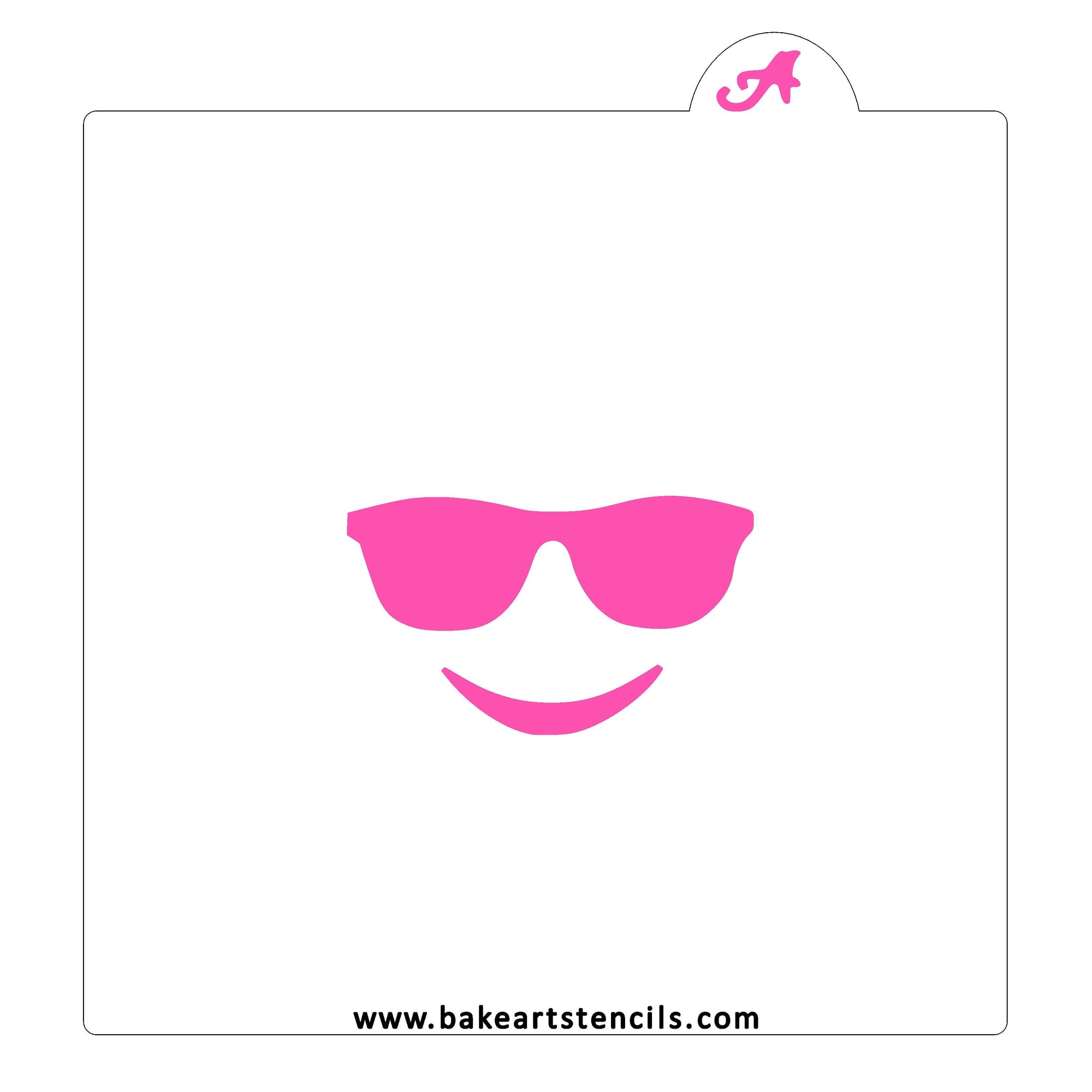 Sunglasses Emoji Cookie Stencil bakeartstencil