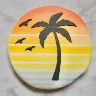 Sunset Silhouette Cookie Stencil bakeartstencil