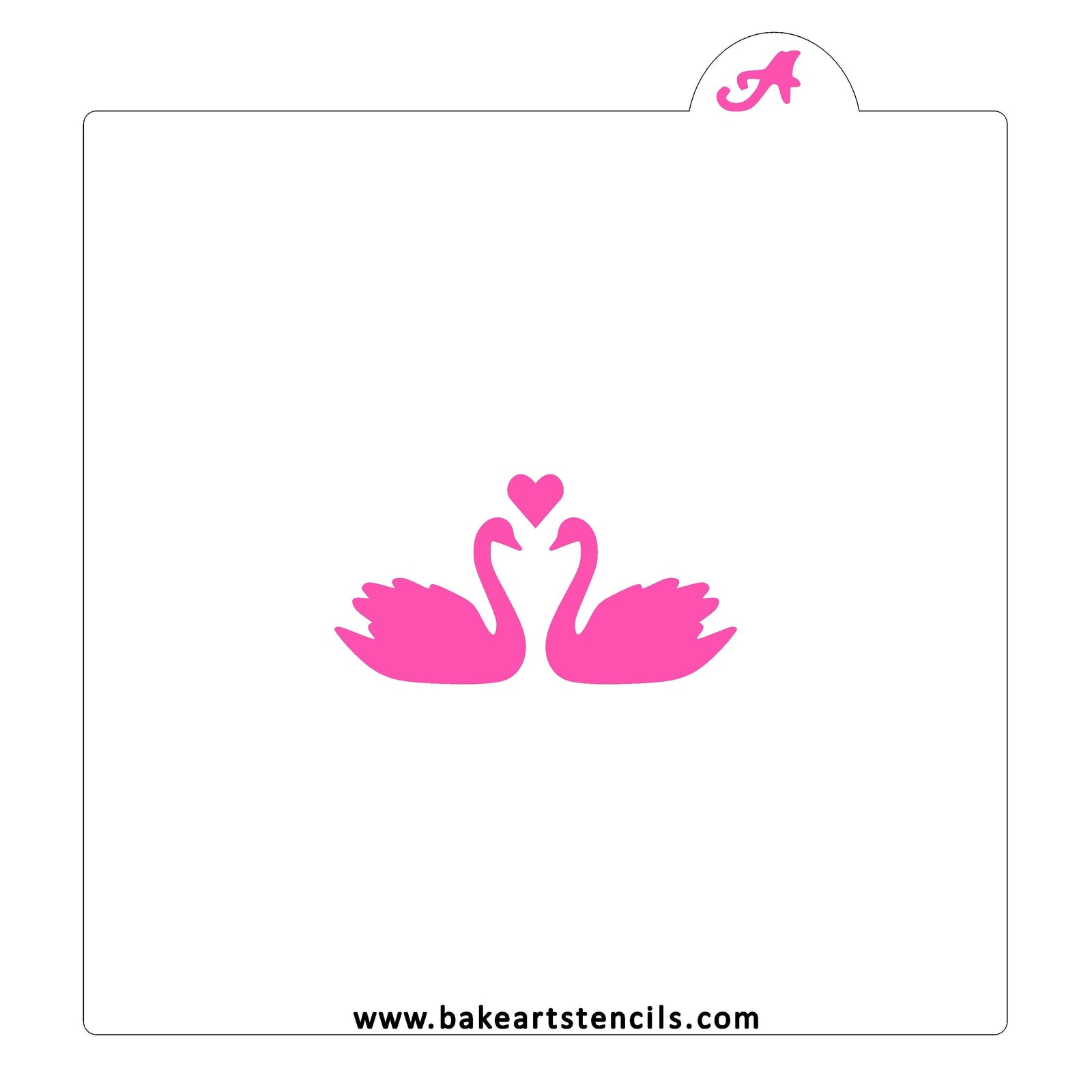 Swan Love Cookie Stencil bakeartstencil