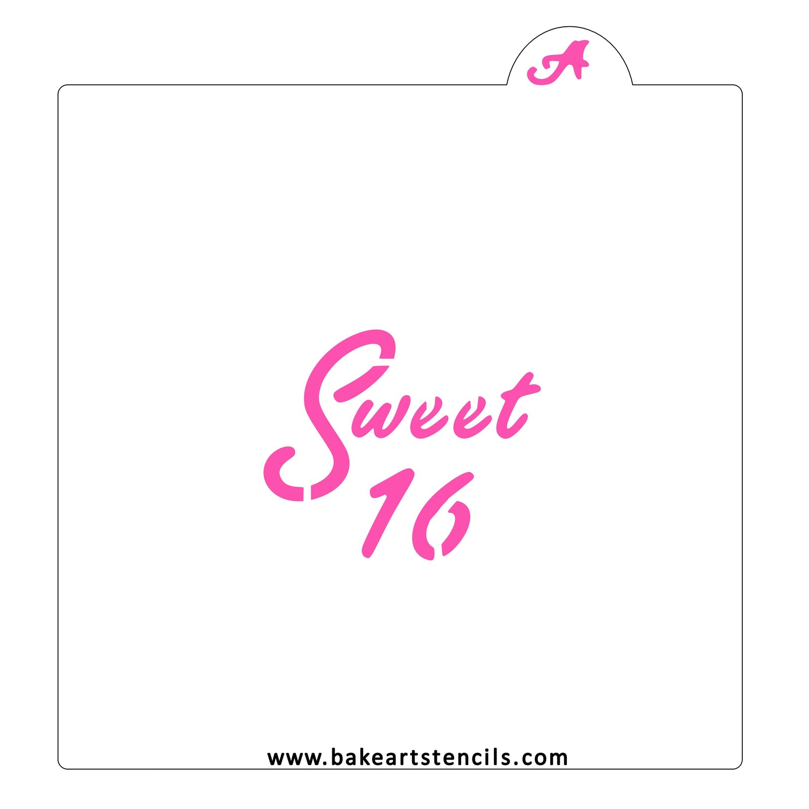Sweet 16 Birthday Cookie Stencil bakeartstencil