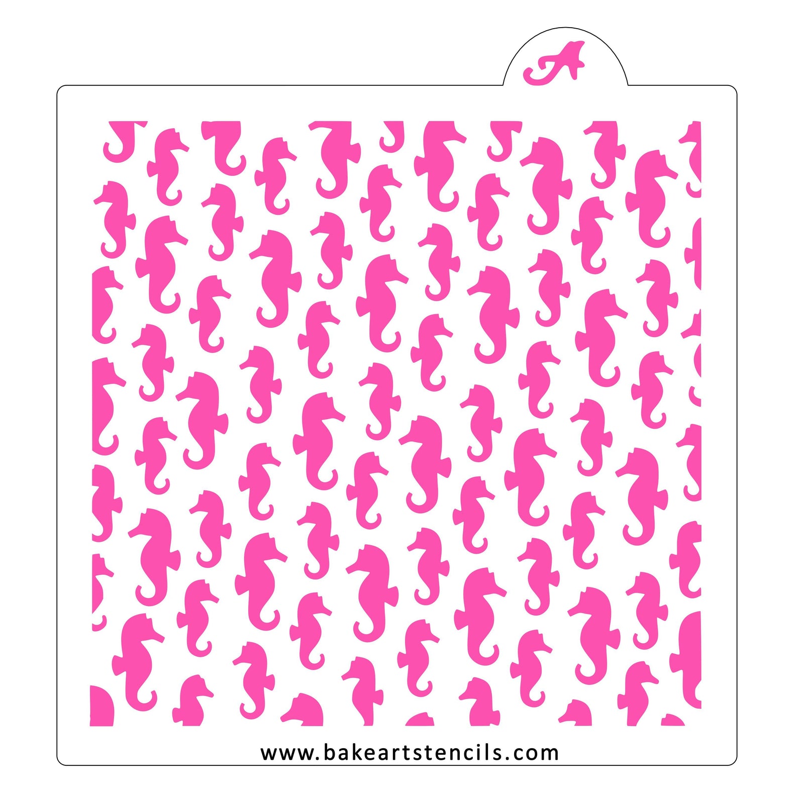 Swimming Seahorses Pattern Stencil bakeartstencil