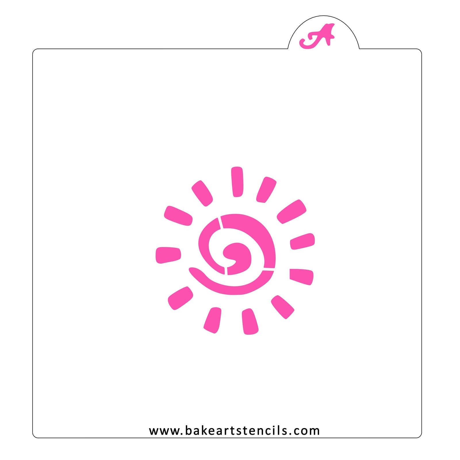Swirly Sun Cookie Stencil bakeartstencil