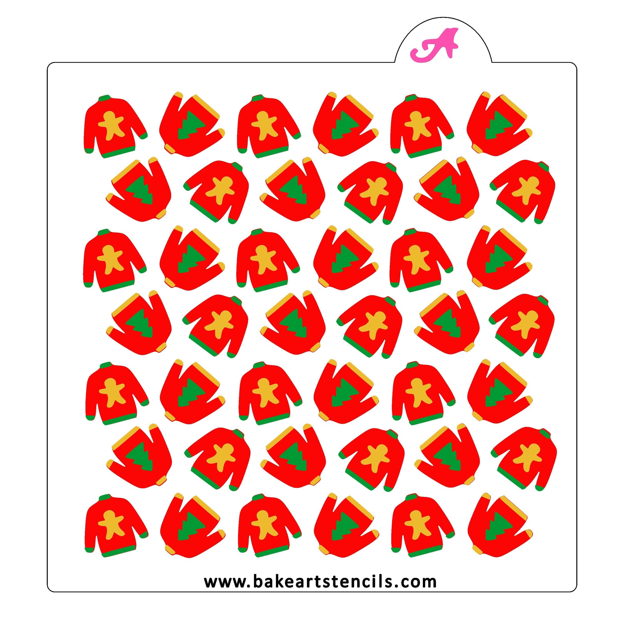 Tacky Sweater Pattern Stencil Set - bakeartstencils