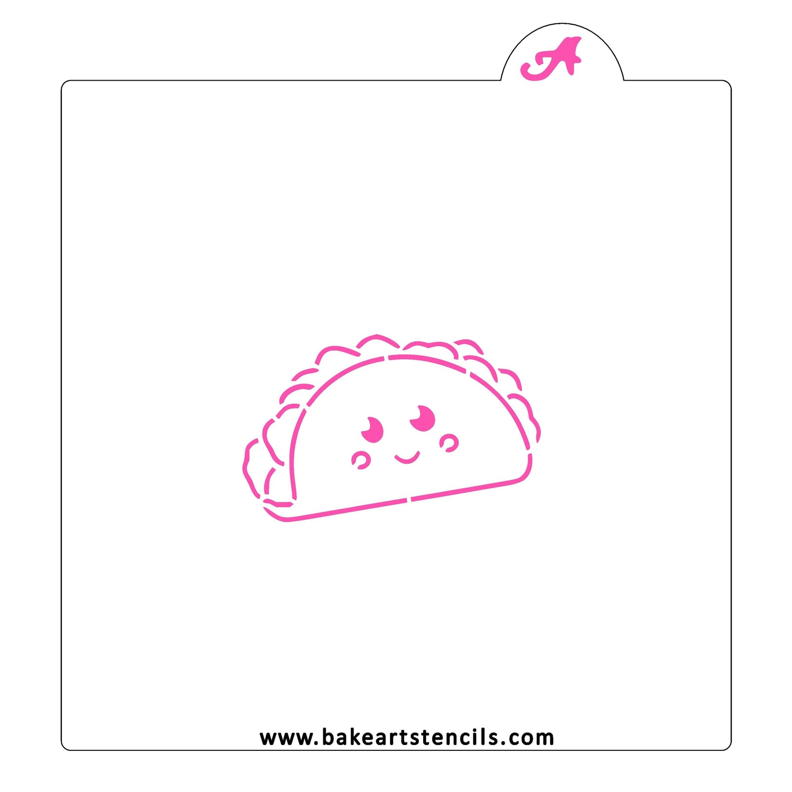 Taco PYO Cookie Stencil bakeartstencil