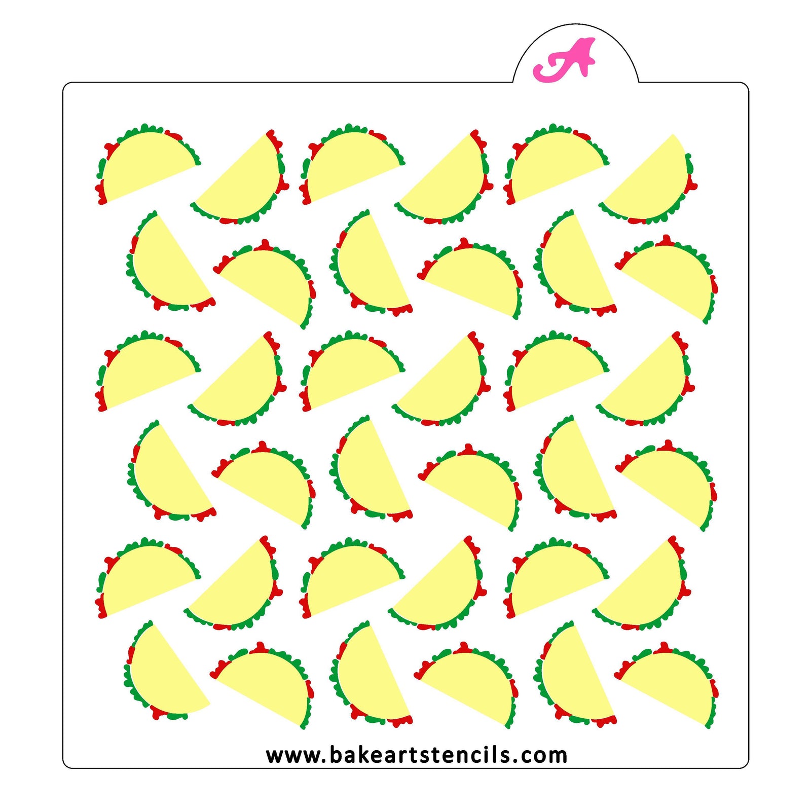 Tacos Pattern Cookie Stencil Set bakeartstencil