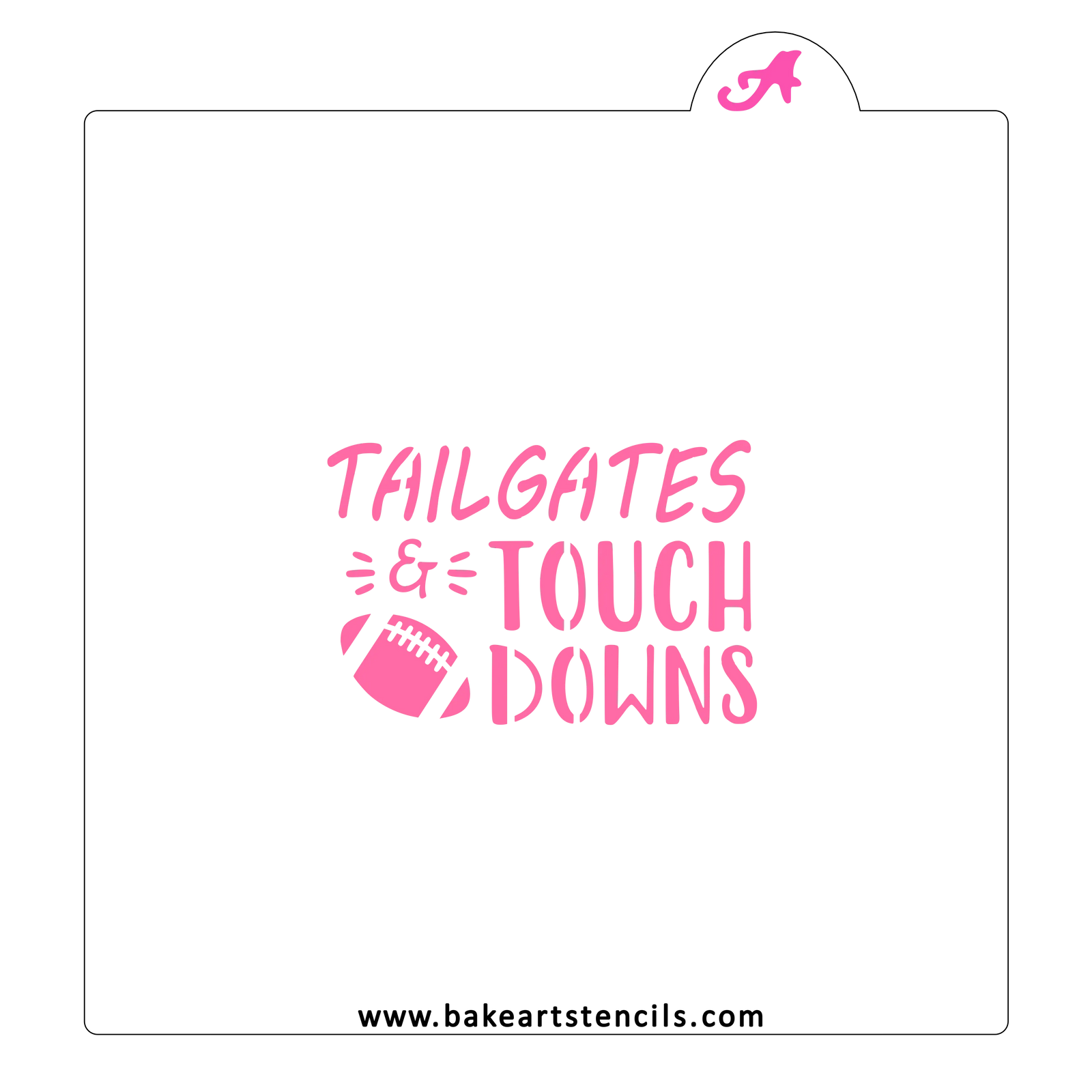 Tailgates and Touchdowns Cookie Stencil bakeartstencil