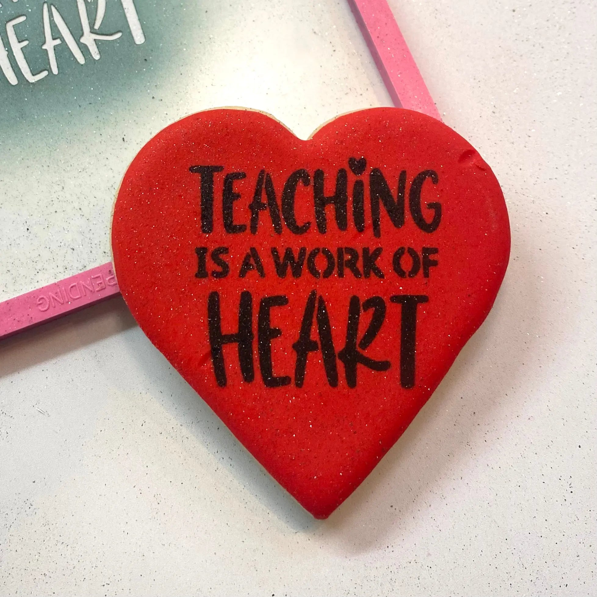 Teaching is a Work of Heart Cookie Stencil bakeartstencil