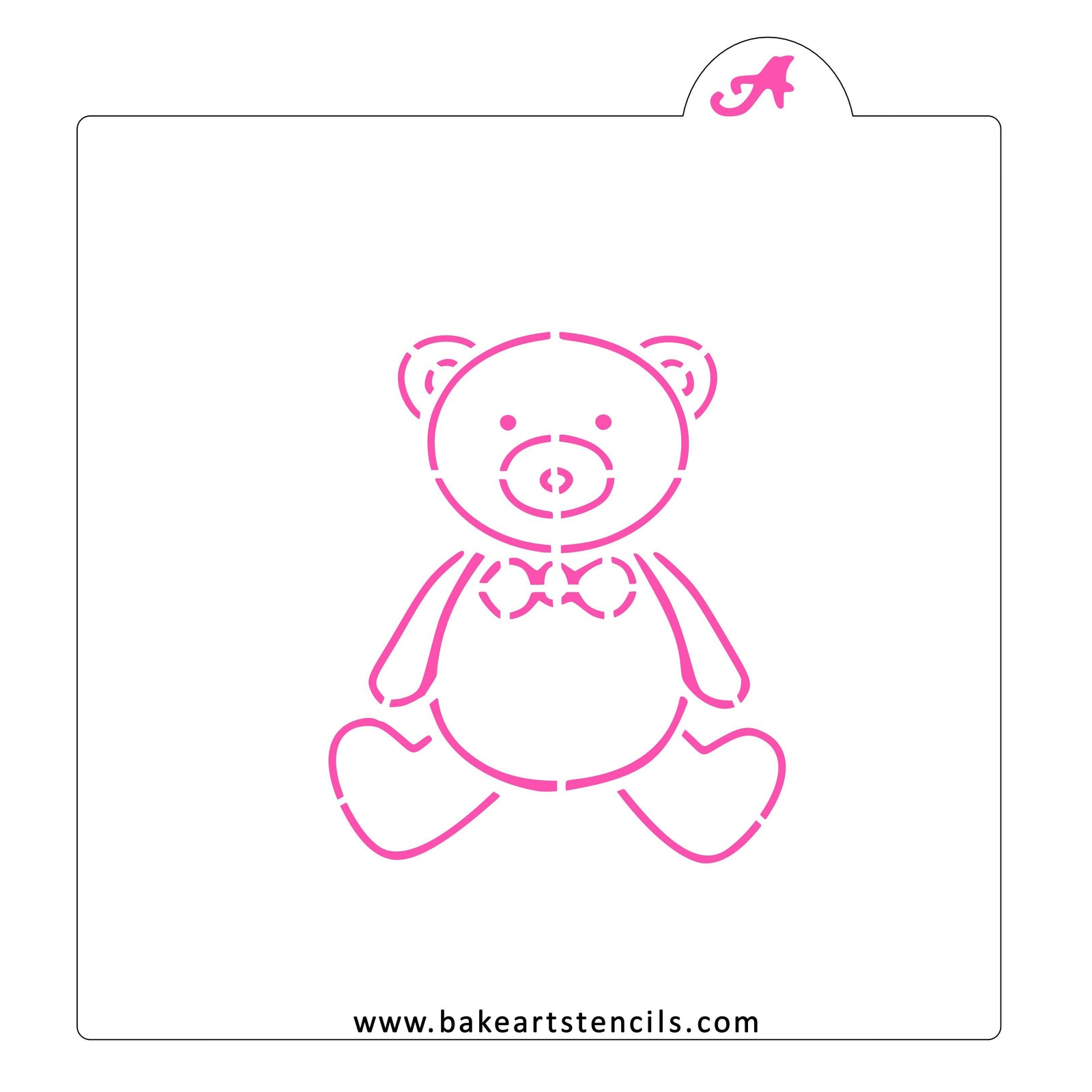 Teddy Bear PYO Cookie Stencil bakeartstencil