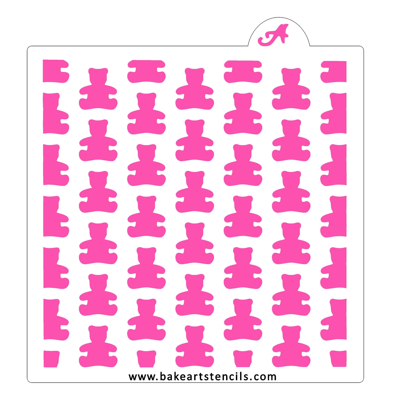 Teddy Bears Pattern Cookie Stencil bakeartstencil
