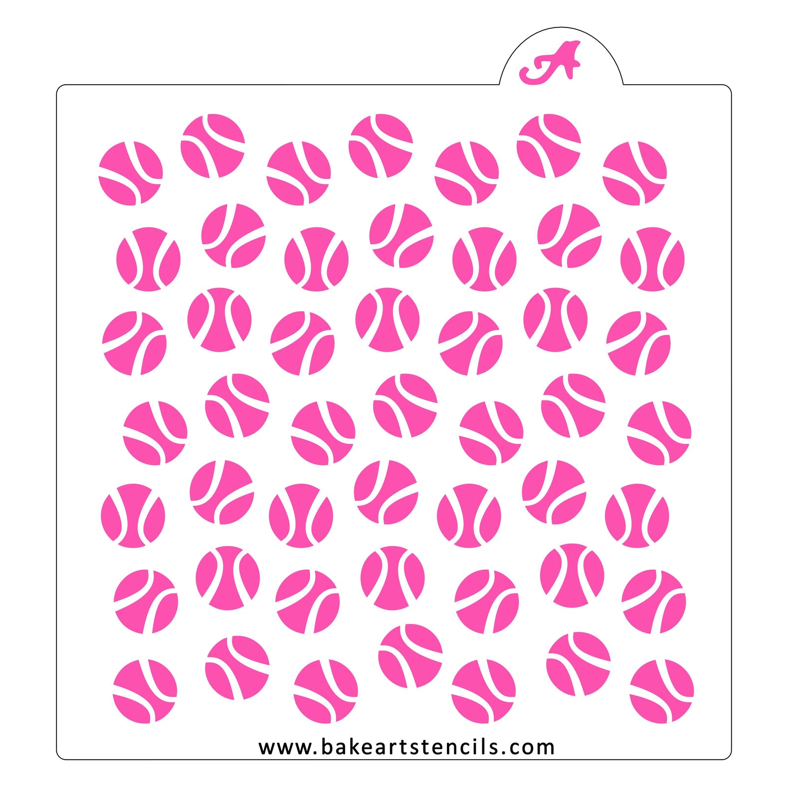 Tennis Balls Pattern Stencil bakeartstencil