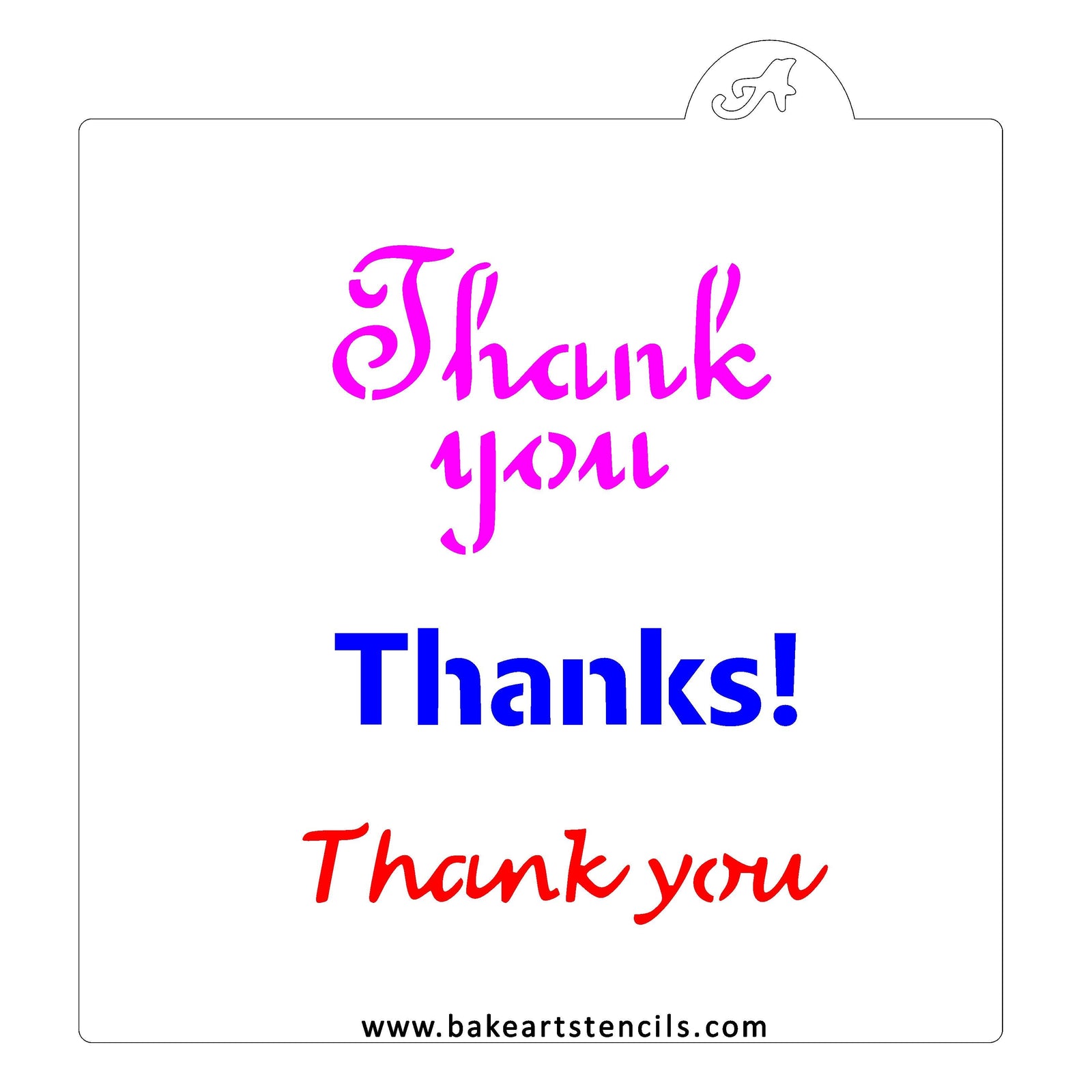 Thank You Bundle Cookie Stencil bakeartstencil