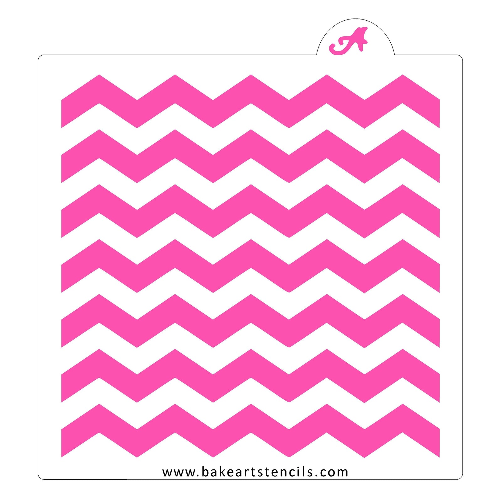 Thin Chevron Stripes Pattern Stencil bakeartstencil