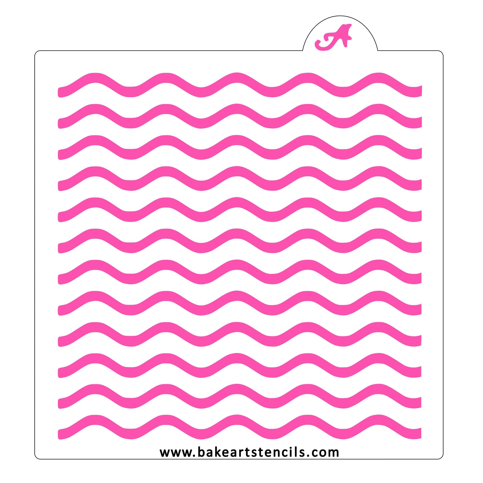 Thin Wavy Lines Pattern Stencil bakeartstencil
