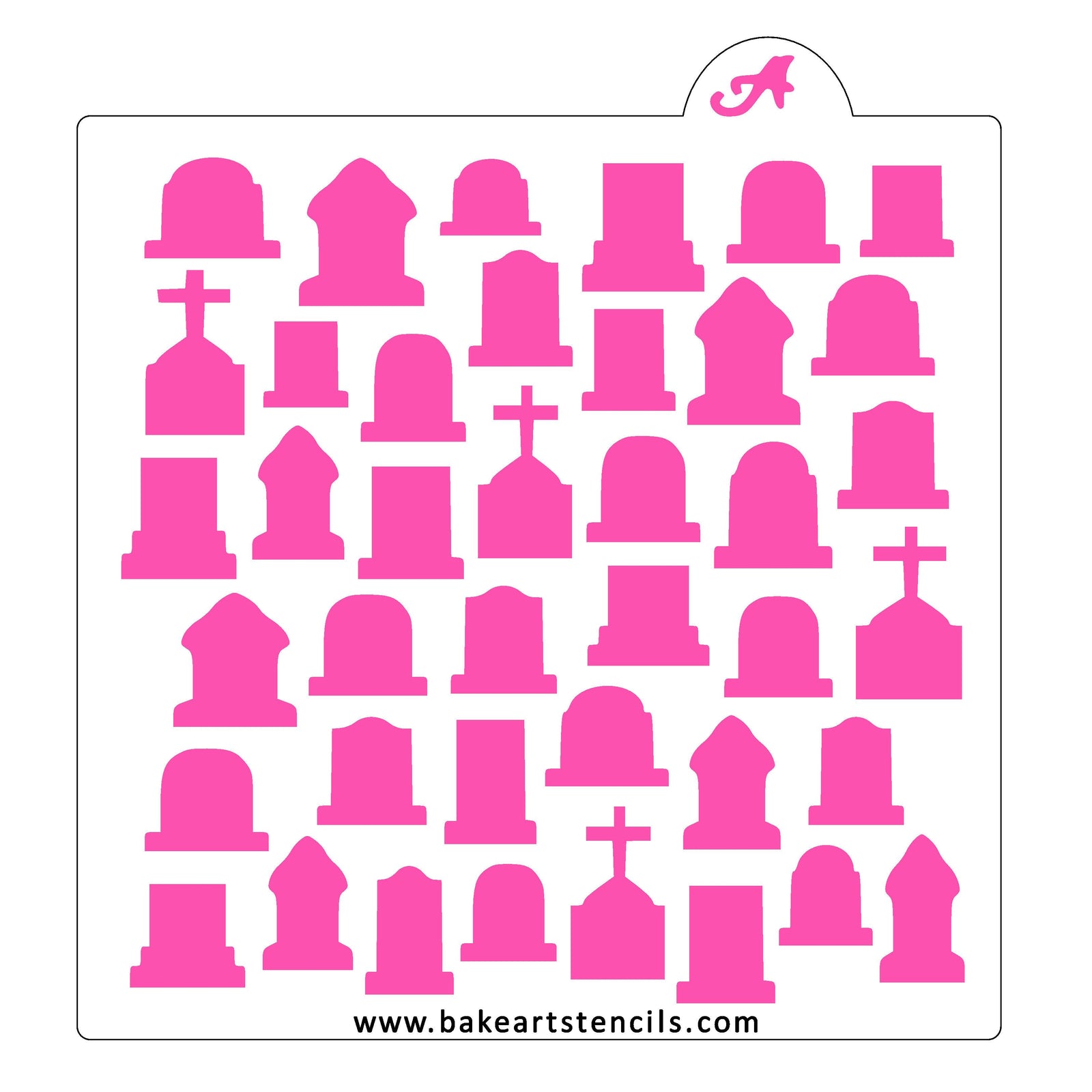 Tombstone Pattern Cookie Stencil bakeartstencil