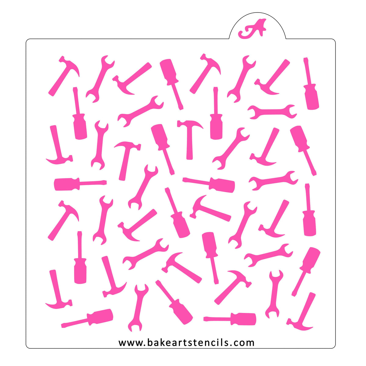 Tools Pattern Cookie Stencil - bakeartstencils