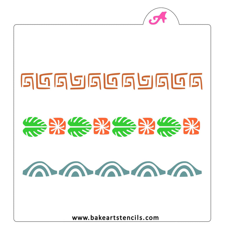 Bands of Tiki Cookie Stencil - bakeartstencils