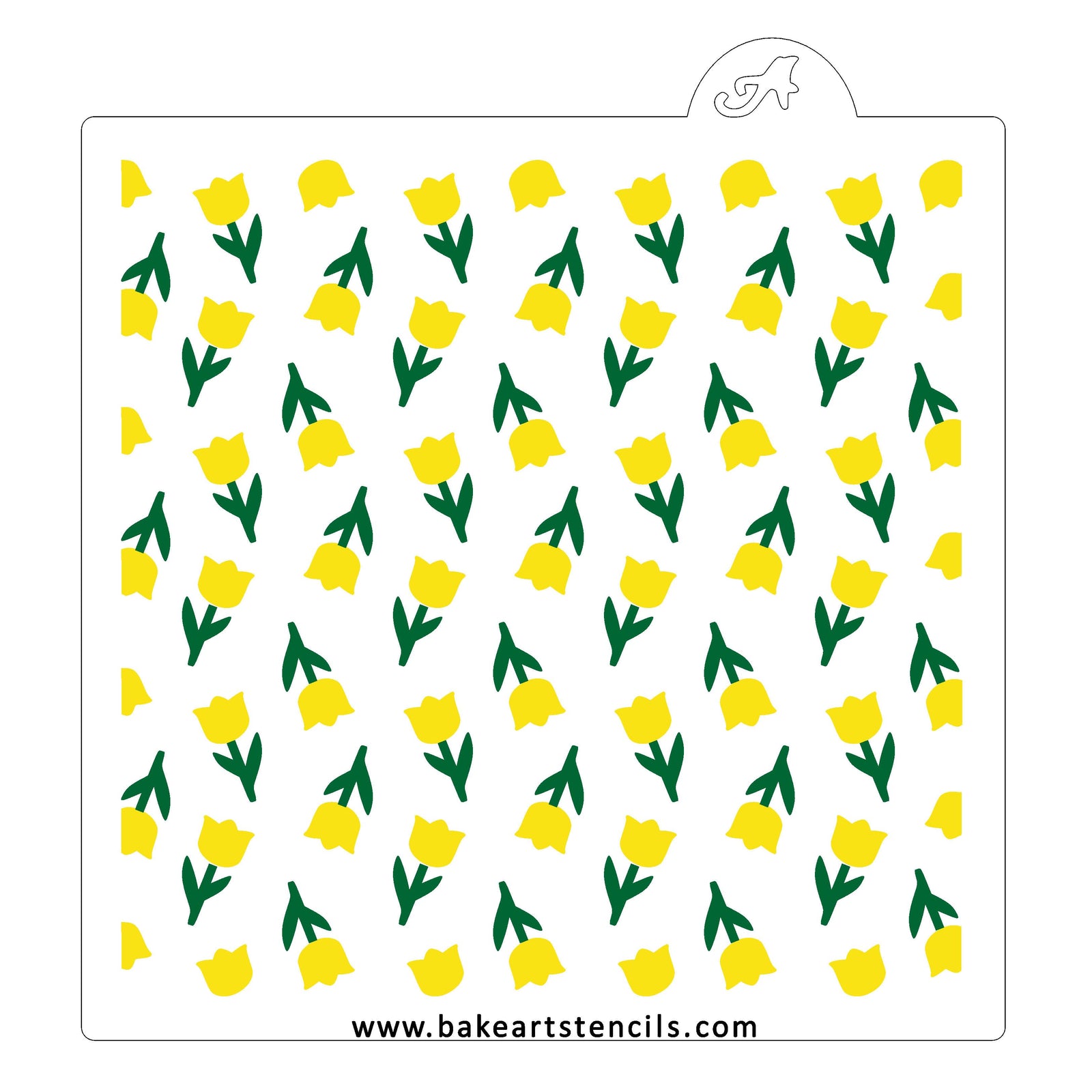Tulips Flower Pattern Stencil Set bakeartstencil