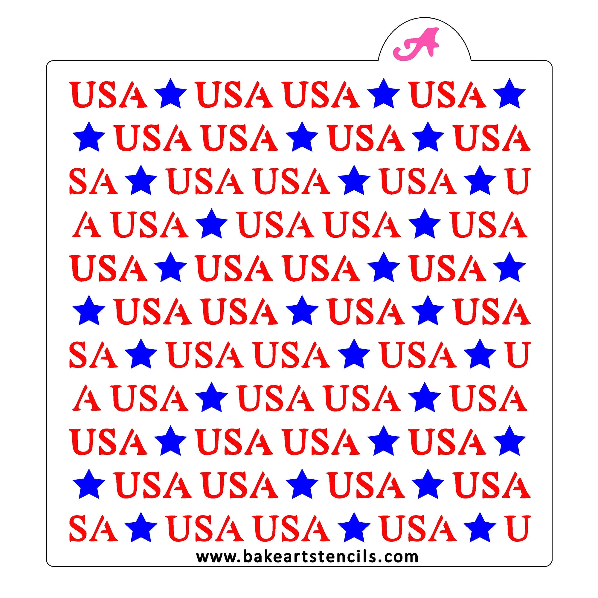 USA Stars Pattern Cookie Stencil bakeartstencil