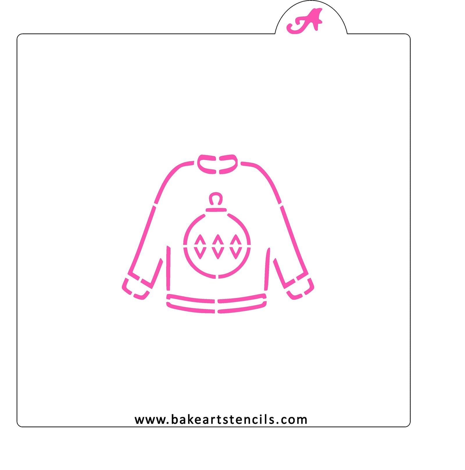 Ugly Christmas Sweater Ornament PYO Stencil bakeartstencils
