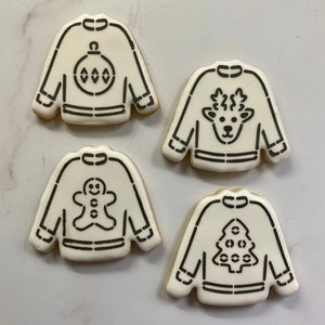 Ugly Christmas Sweater PYO Cookie Stencil with Cutter bakeartstencil
