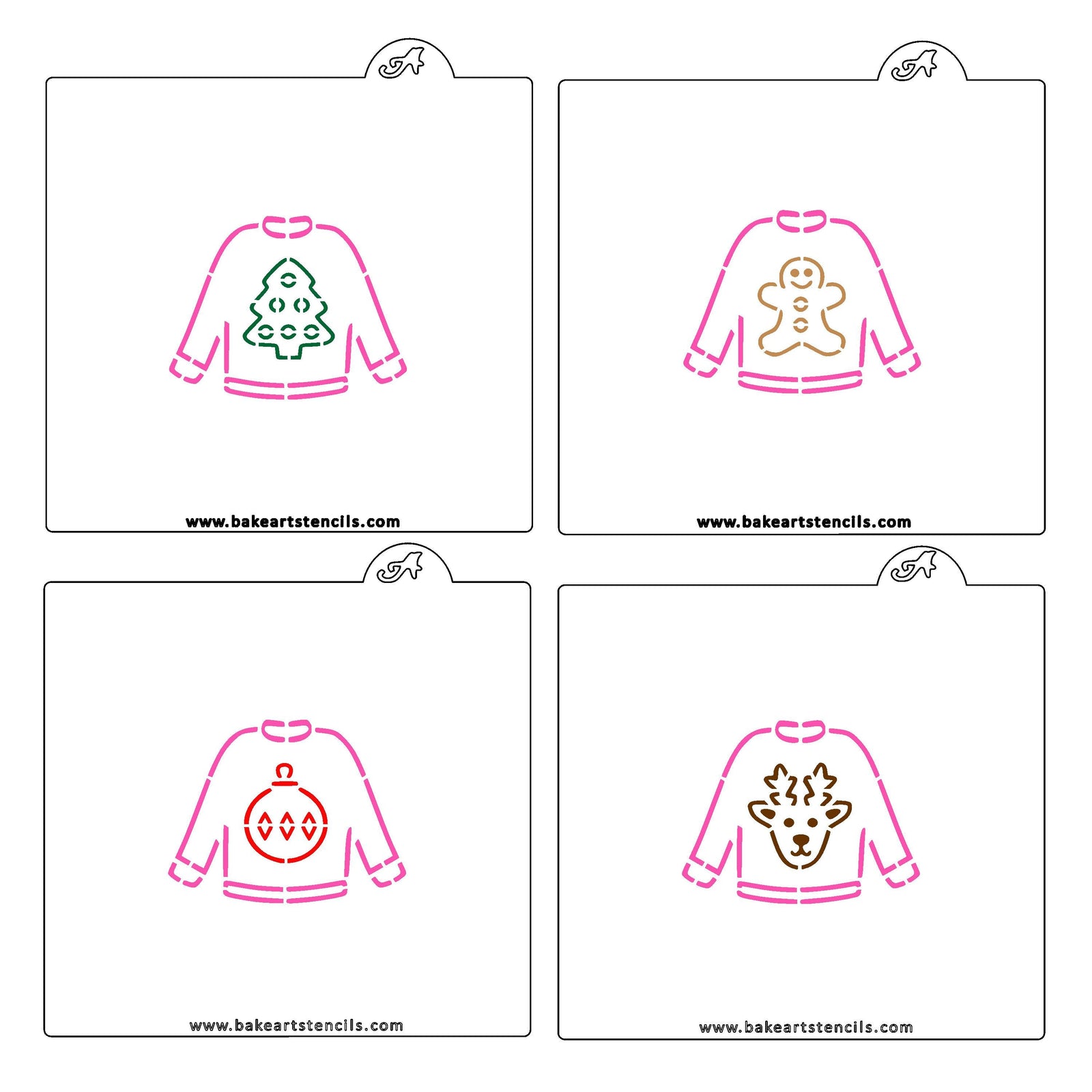 Ugly Christmas Sweater PYO Stencil Set bakeartstencil