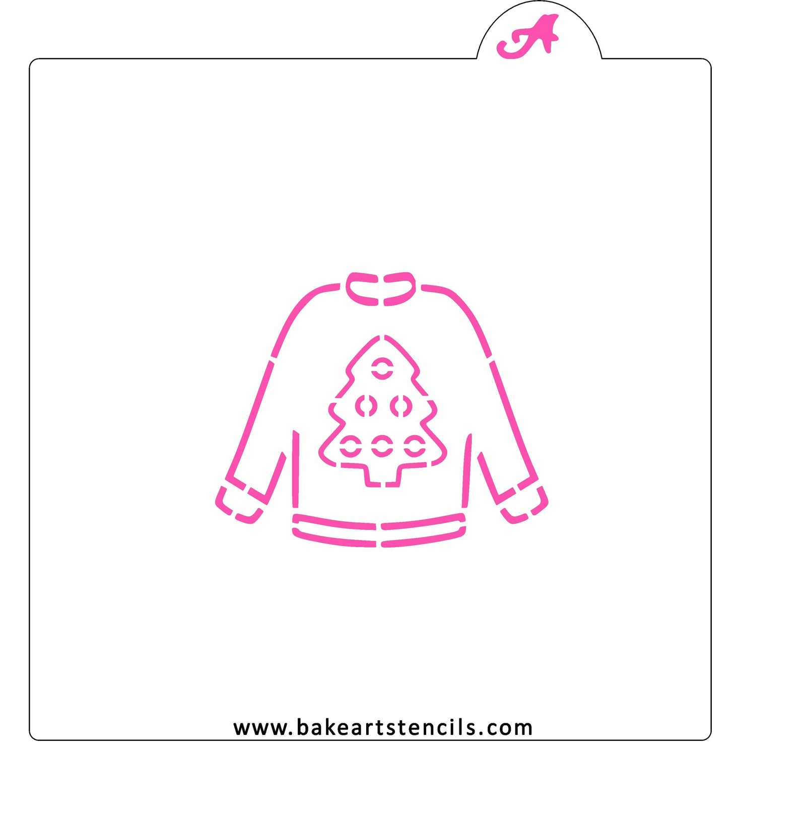Ugly Christmas Tree Sweater PYO Stencil bakeartstencils