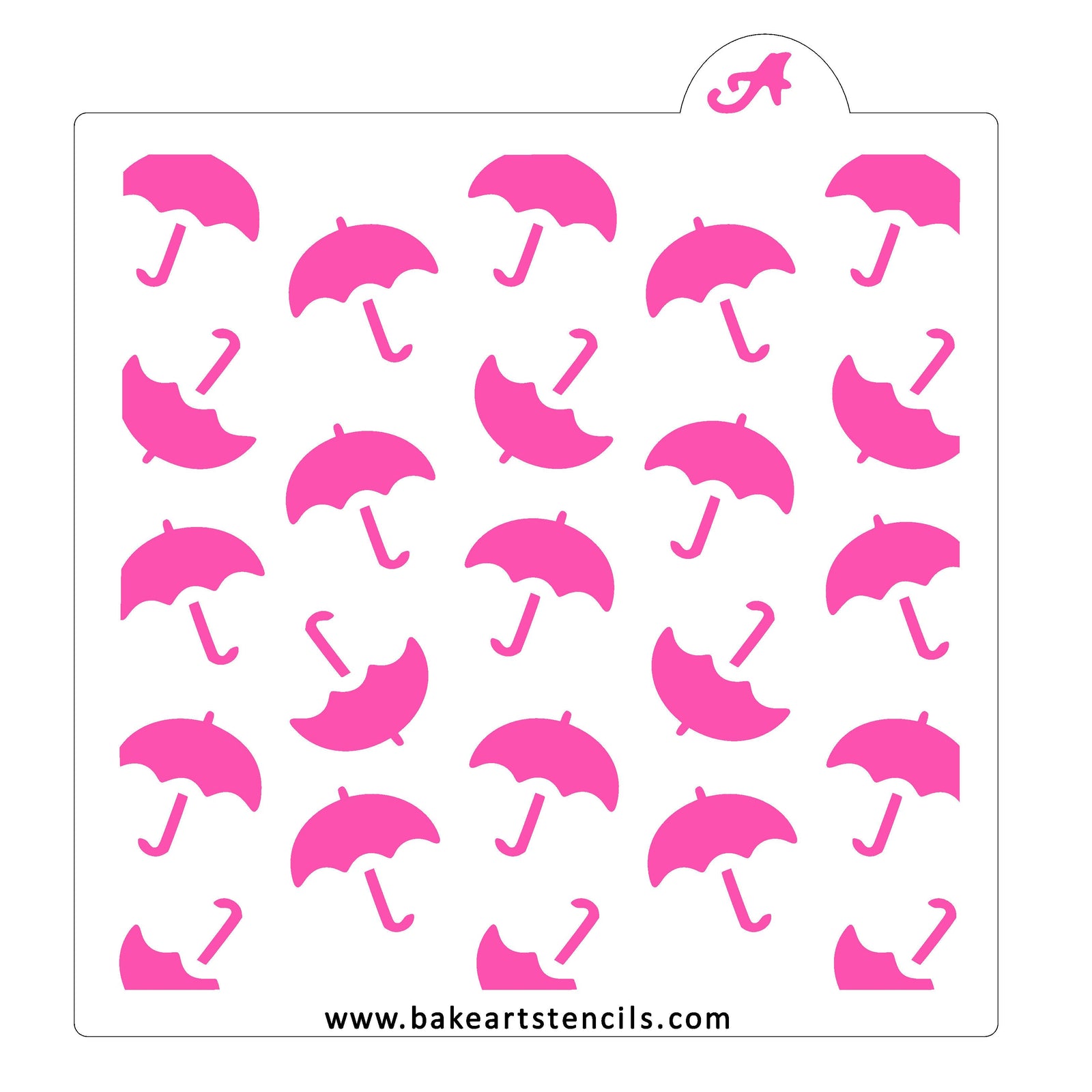 Umbrellas Pattern Cookie Stencil bakeartstencil