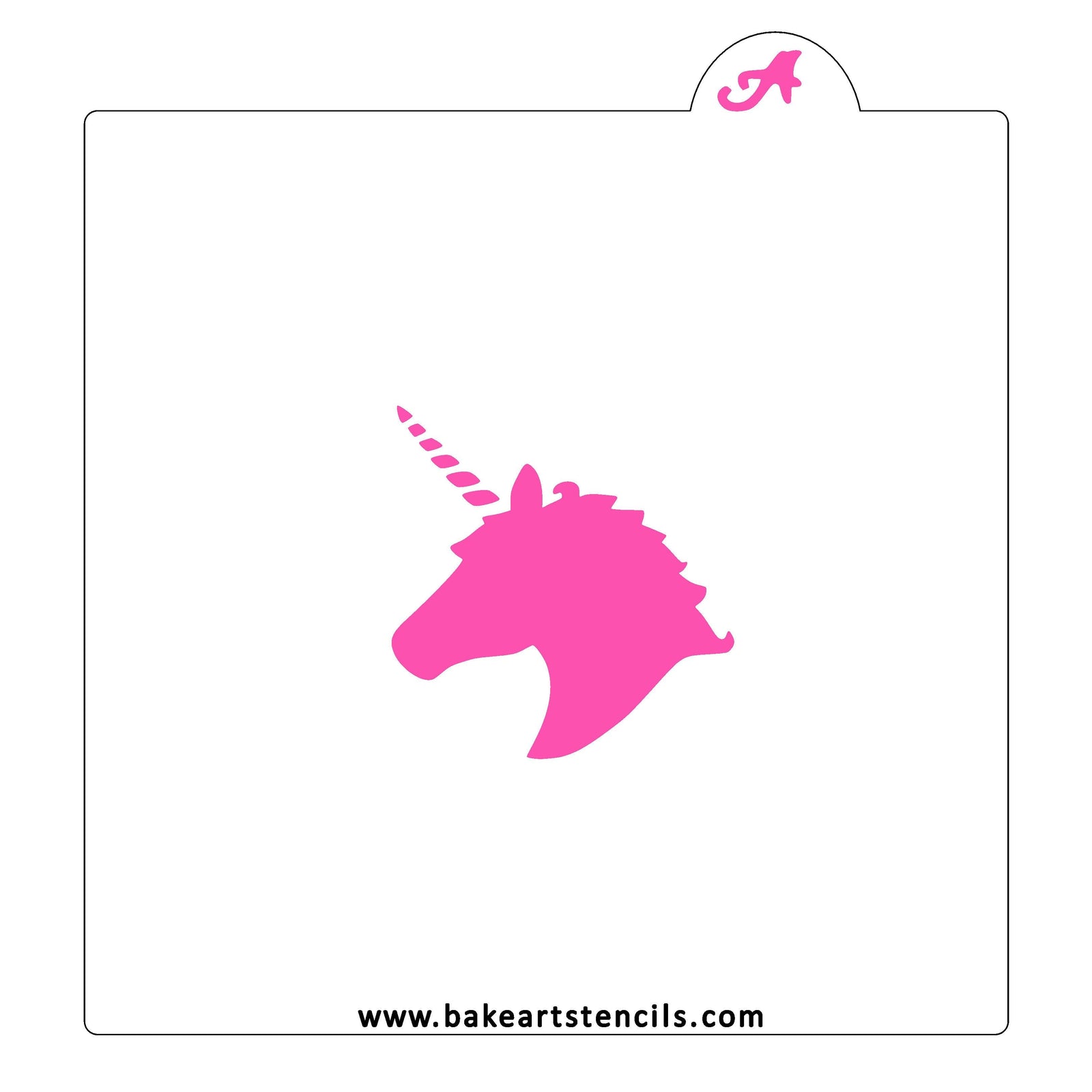 Unicorn Head Cookie Stencil bakeartstencil