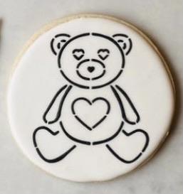 Valentines Bear PYO Stencil bakeartstencil