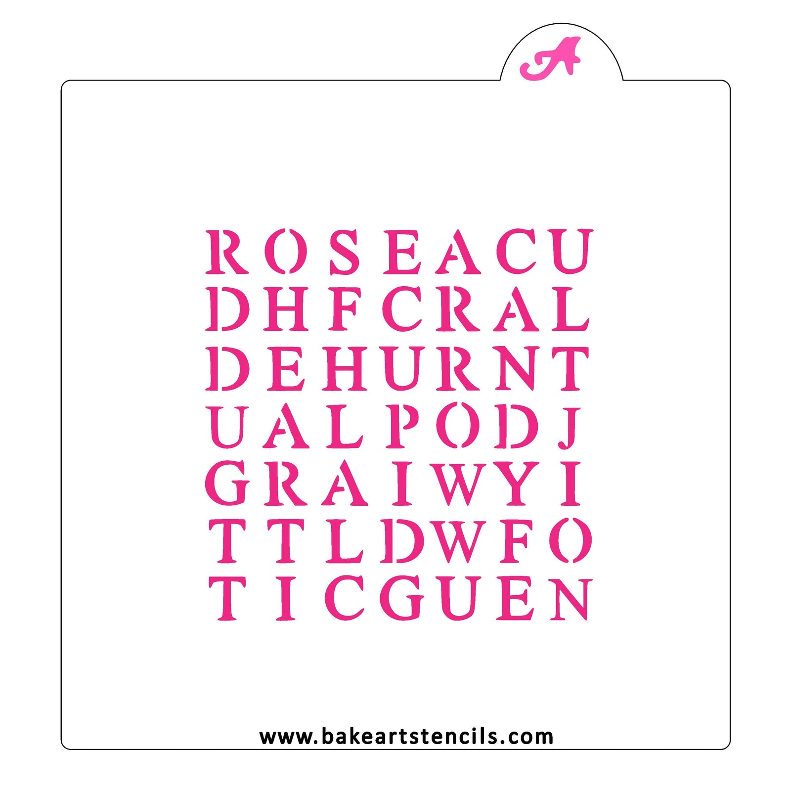 Valentines Day Word Search Stencil bakeartstencil