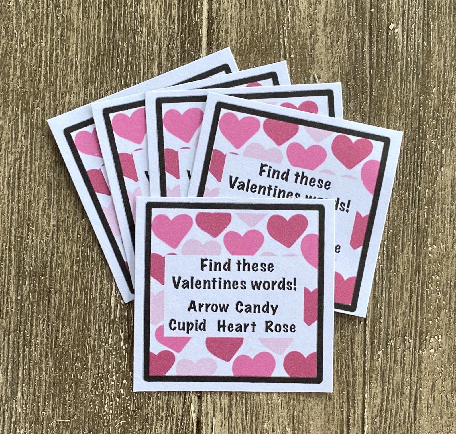 Valentines Word Search Cookie Tags bakeartstencil