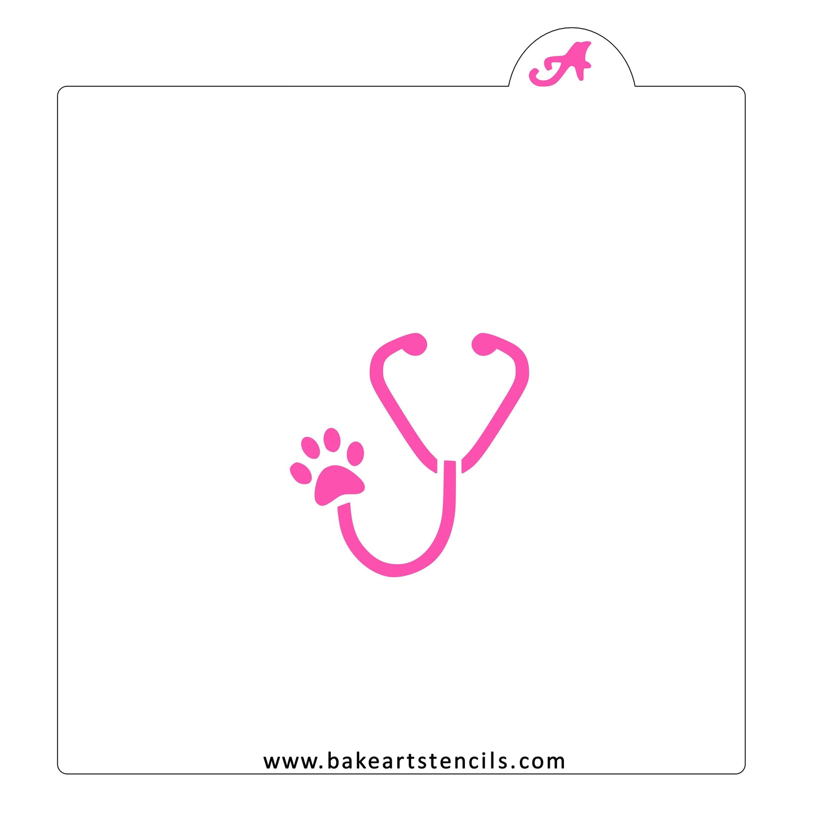Vet Stethoscope Cookie Stencil bakeartstencil