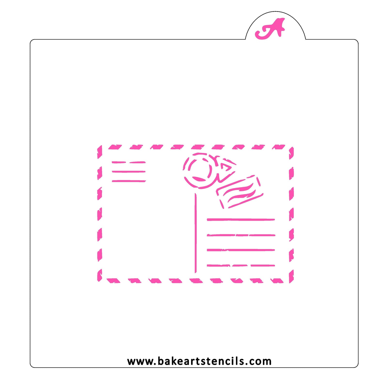 Vintage Postcard Cookie Stencil bakeartstencil