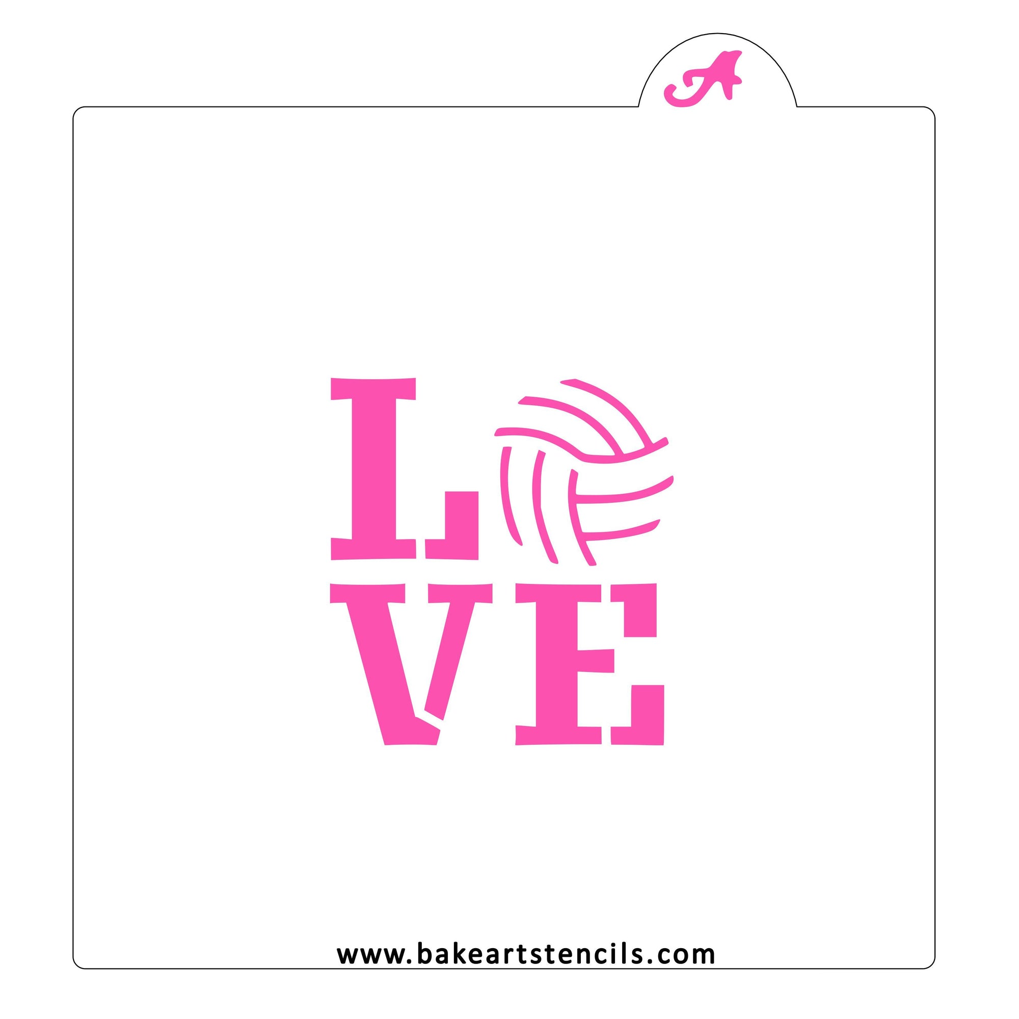 Volleyball Love Cookie Stencil bakeartstencil