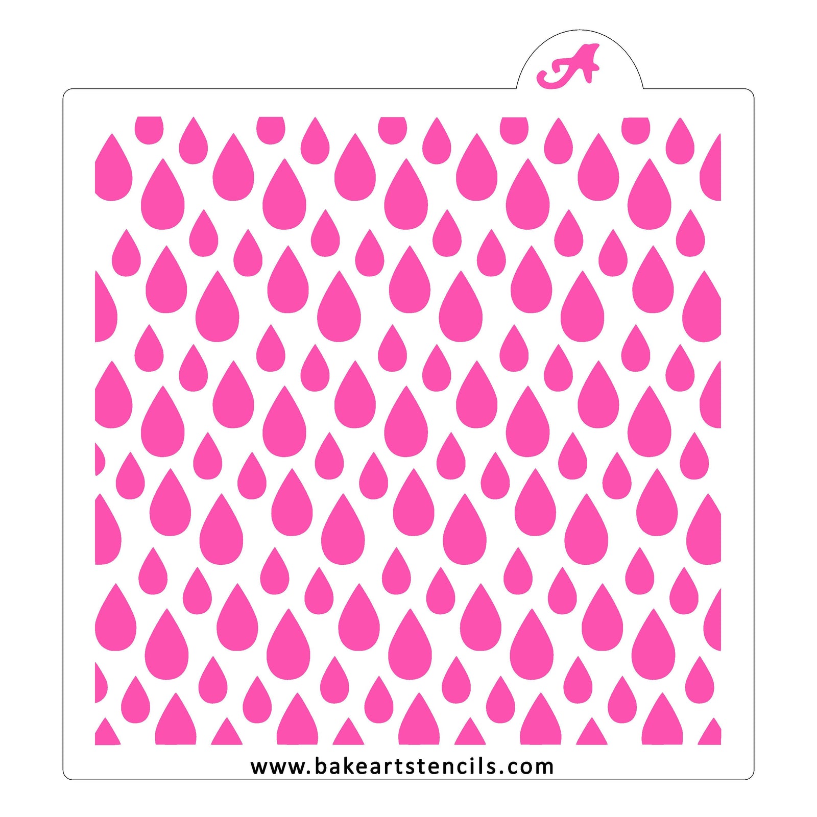 Water Droplets Pattern Cookie Stencil bakeartstencils
