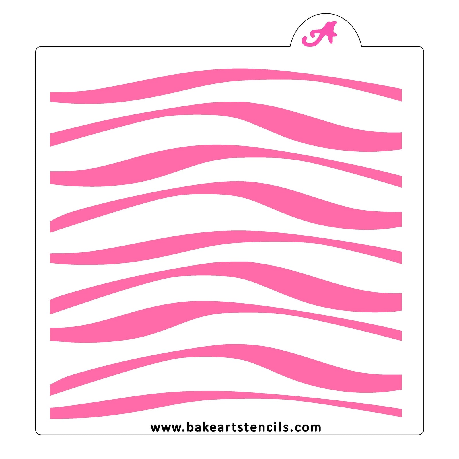 Wavy Ribbons Cookie Stencil bakeartstencil