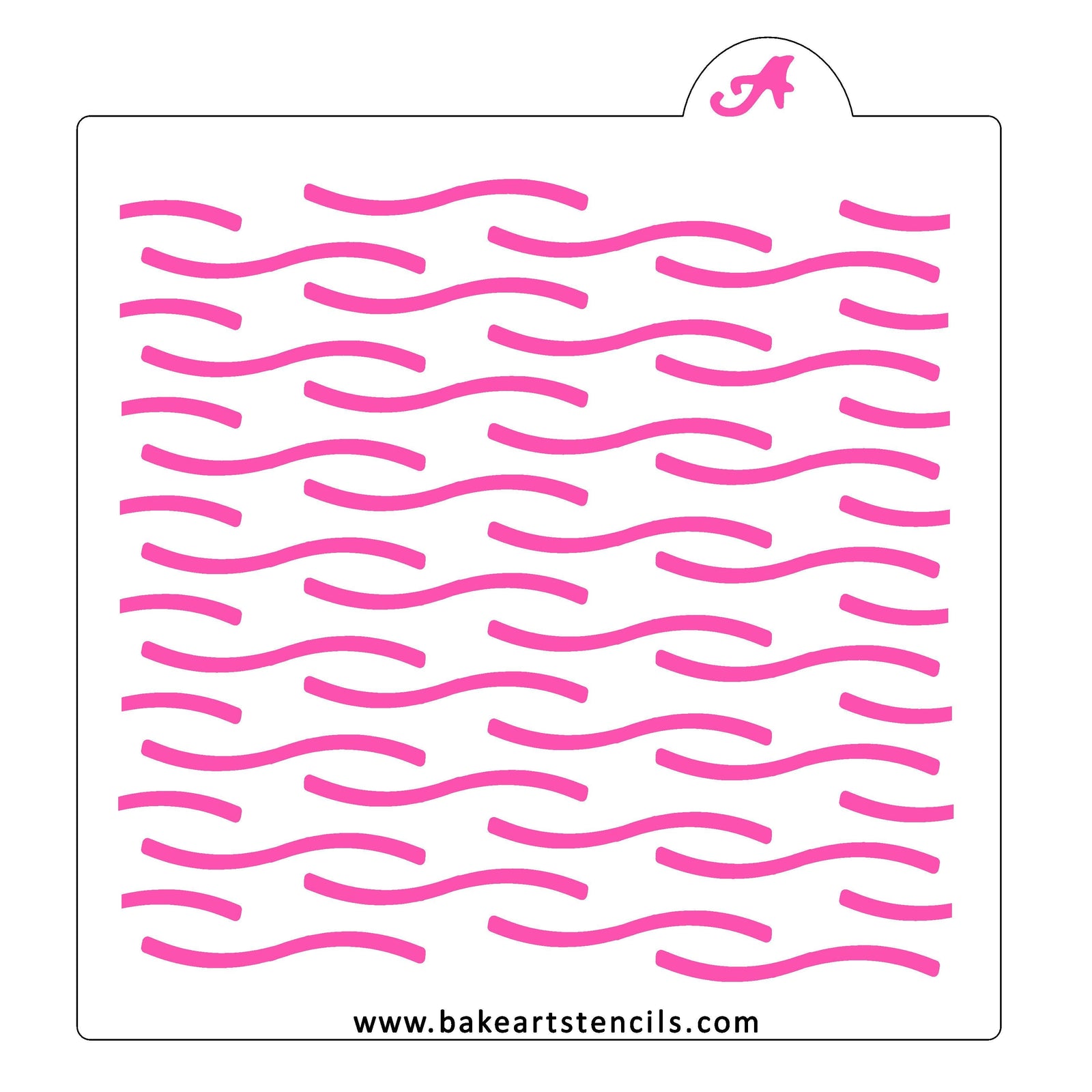 Wavy Water Pattern Stencil bakeartstencil