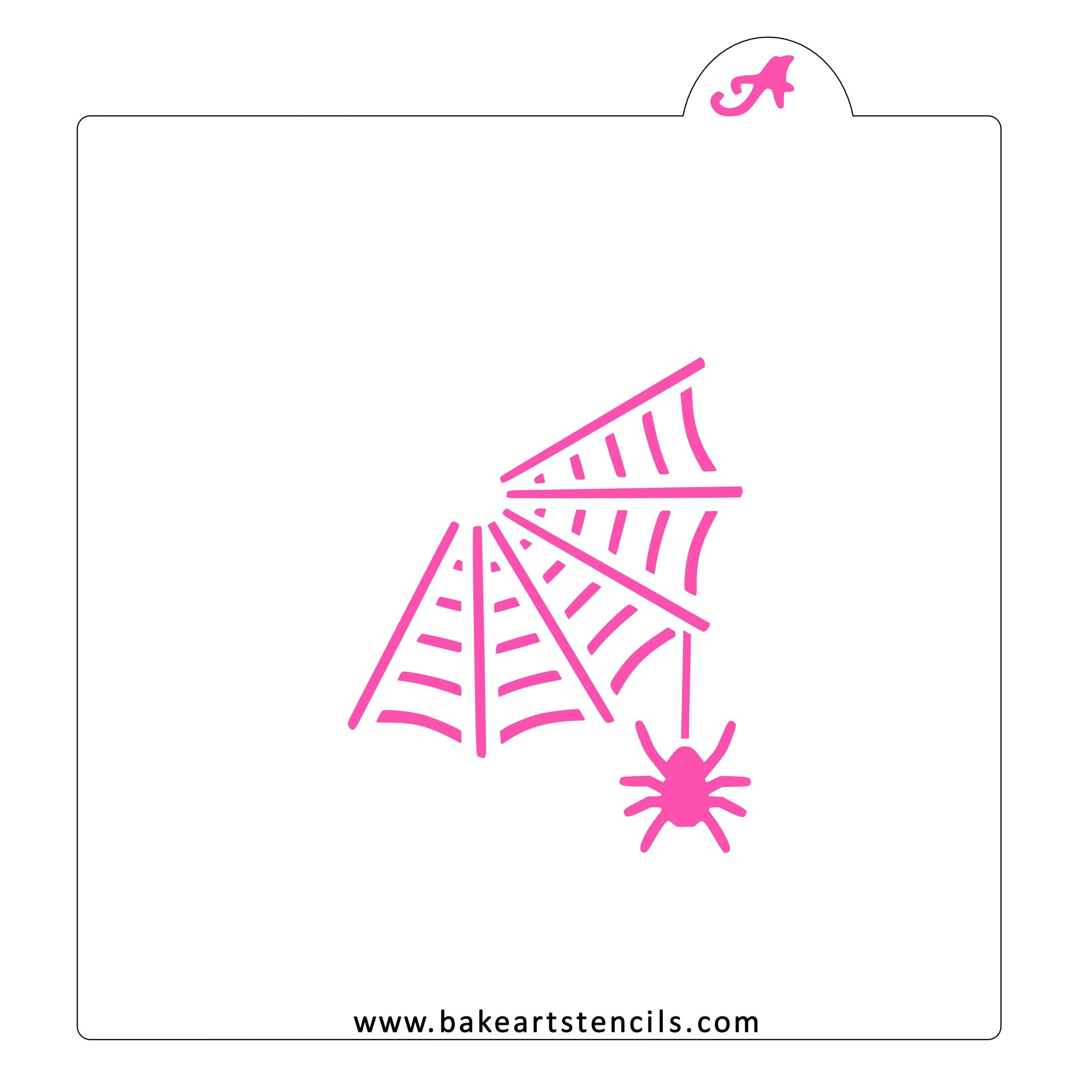 Web Building Spider Stencil bakeartstencil