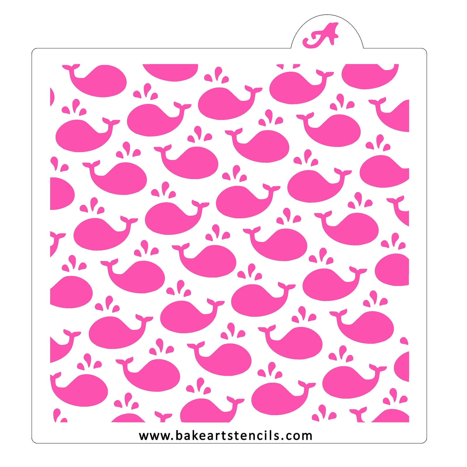 Whale Pattern Cookie Stencil bakeartstencil