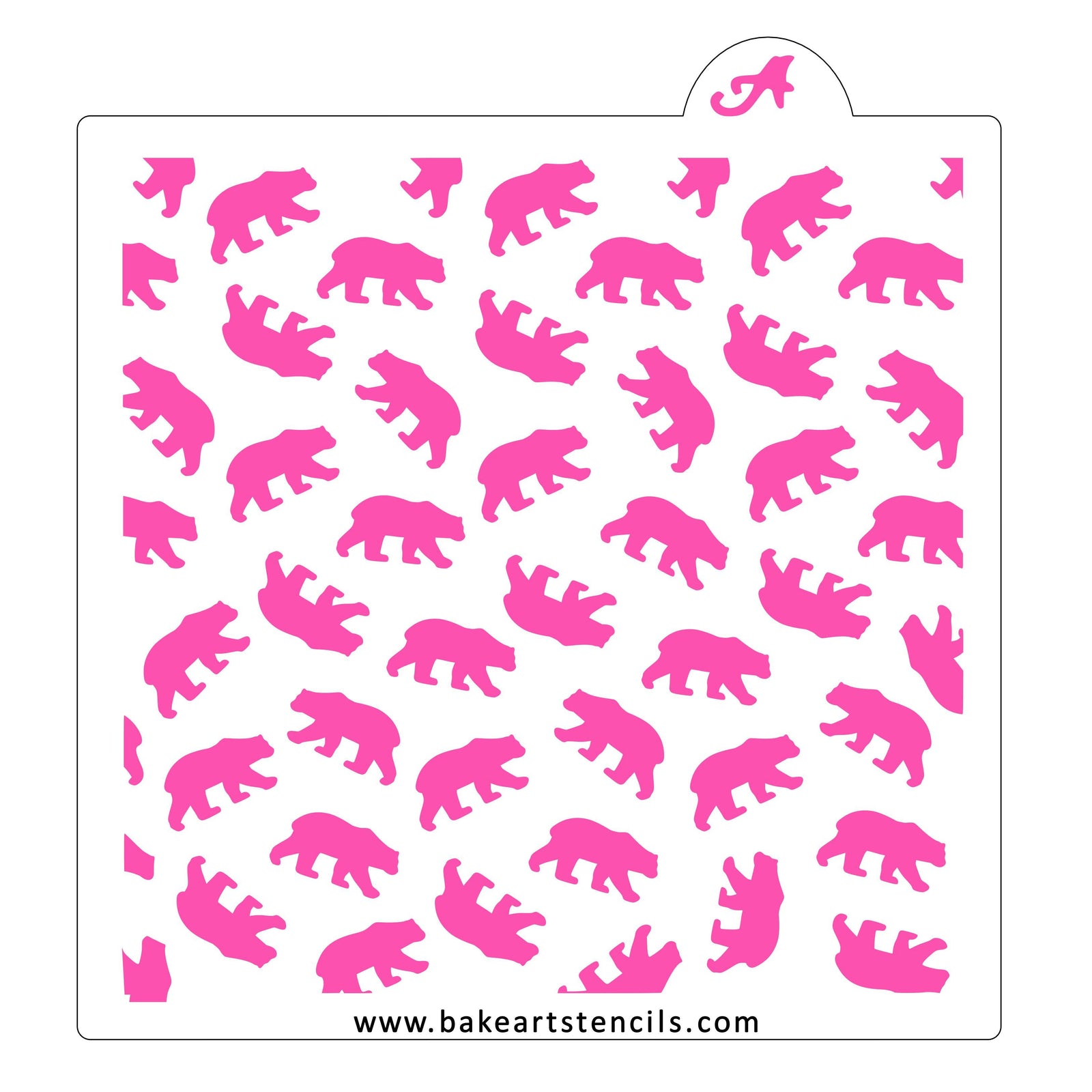 Wild Bears Pattern Cookie Stencil bakeartstencil