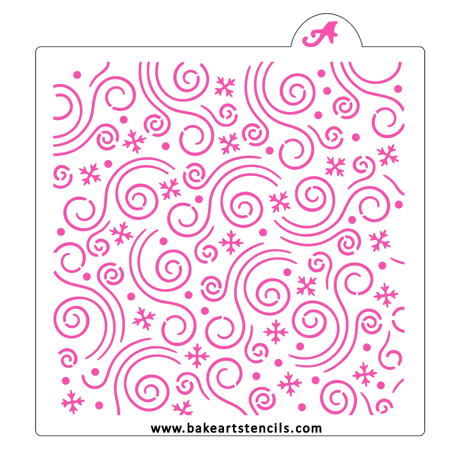Windy Winter Pattern Stencil bakeartstencil