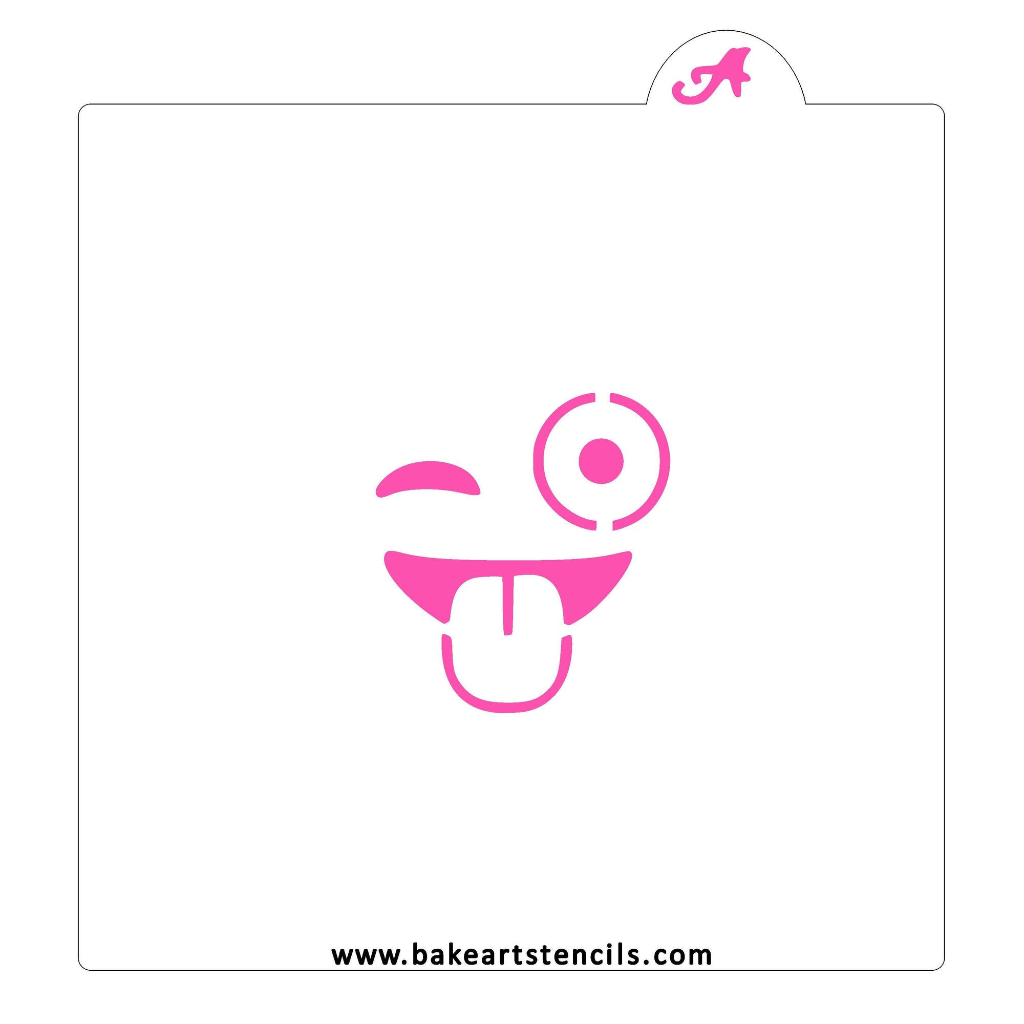 Winky Tonguey Emoji Stencil bakeartstencil