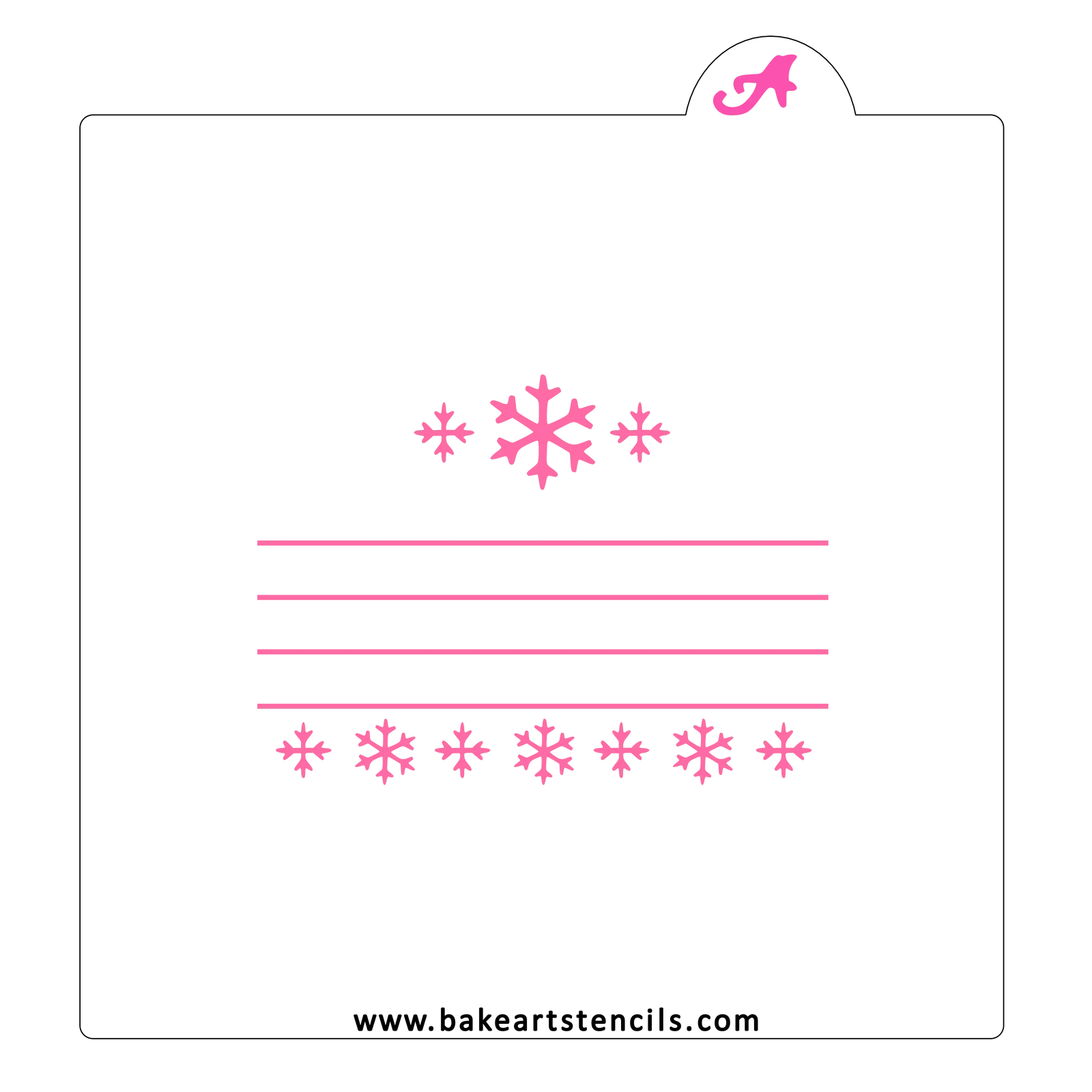 Winter Note Cookie Stencil bakeartstencil