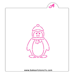 Winter Penguin (PYO) Paint Your Own Cookie Stencil bakeartstencil