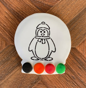 Winter Penguin (PYO) Paint Your Own Cookie Stencil bakeartstencil